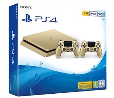 Sony PlayStation 4 Konsole Slim Gold Limited Edition (500GB) inklusive 2 Controller