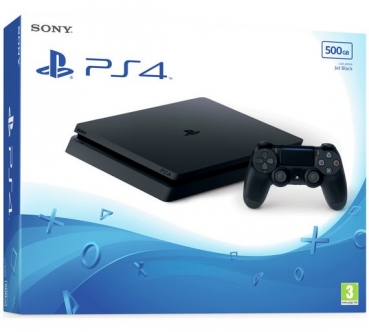 Sony PlayStation 4 Konsole Slim Jet Black (500GB) inklusive 1 Controller