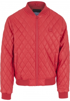 Urban Classics Diamond Quilt Leather Imitation Jacke Red
