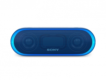 Sony SRS-XB20 Bluetooth Lautsprecher Blue (Farbige Lichtleiste, NFC, Extra Bass, Wasserabweisend)