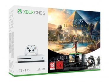 Microsoft Xbox One S Konsole (1TB) inklusive Assassin’s Creed Origins & Tom Clancy's Rainbow Six Siege