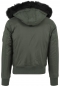 Preview: Urban Classics Bomberjacke Olive mit Fell
