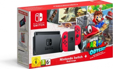 Nintendo Switch Konsole Rot inklusive Super Mario Odyssey