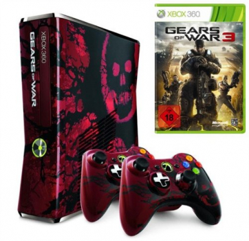 Microsoft Xbox 360 Konsole (320GB) Limited Edition inklusive Gears of War 3 + 2 Controller