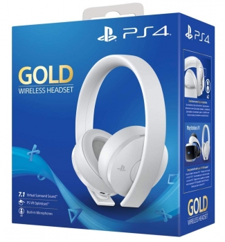 Sony PlayStation 4 Gold Wireless Headset 7.1 White (PlayStation 4, PC)