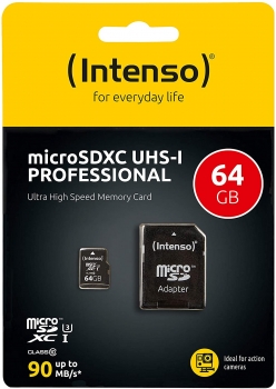 Intenso Professional microSDXC UHS-I Class 10 64GB Speicherkarte