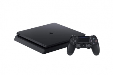 Sony PlayStation 4 Konsole Slim Jet Black (500GB) inklusive 1 Controller + 3 Spiele (The Last of Us, Ratchet & Clank & Uncharted 4)