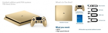 Preview: Sony PlayStation 4 Konsole Slim Gold Limited Edition (500GB) inklusive 2 Controller Preview: Sony PlayStation 4 Konsole Slim Gold Limited Edition (500GB) inklusive 2 Controller
