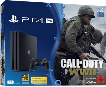 Sony PlayStation 4 Pro Konsole Black (1TB) inklusive Call of Duty WW2