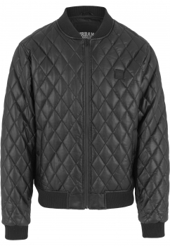 Urban Classics Diamond Quilt Leather Imitation Jacke Black