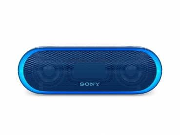 Sony SRS-XB20 Bluetooth Lautsprecher Blue (Farbige Lichtleiste, NFC, Extra Bass, Wasserabweisend)