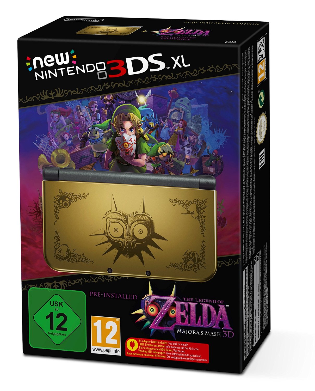 Nintendo New 3Ds XL Gold Legend of Zelda Majora´s Mask ...