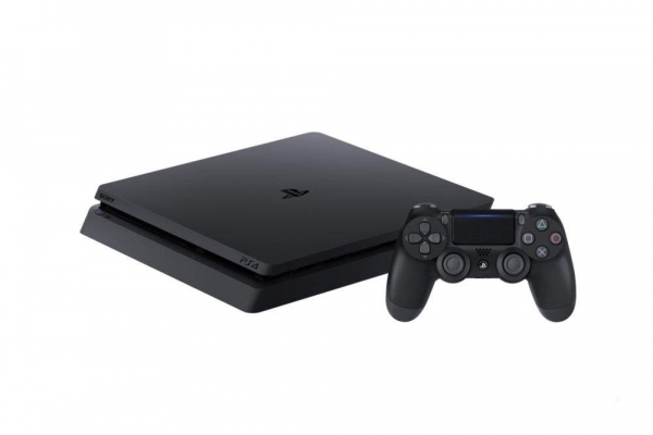 Sony PlayStation 4 Konsole Slim Jet Black (500GB) inklusive 1 Controller + 3 Spiele (The Last of Us, Ratchet & Clank & Uncharted 4)