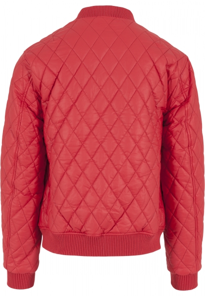 Urban Classics Diamond Quilt Leather Imitation Jacke Red
